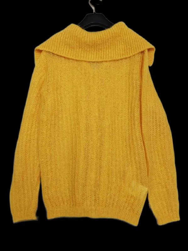 Miu Miu Miu Miu Yellow Mohair Long Sleeve Cardigan 0089 Size ONE SIZE - 4 Thumbnail