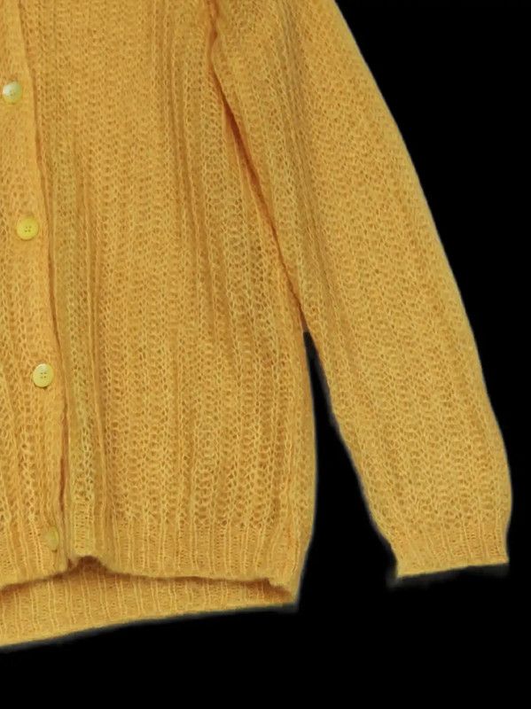 Miu Miu Miu Miu Yellow Mohair Long Sleeve Cardigan 0089 Size ONE SIZE - 5 Thumbnail