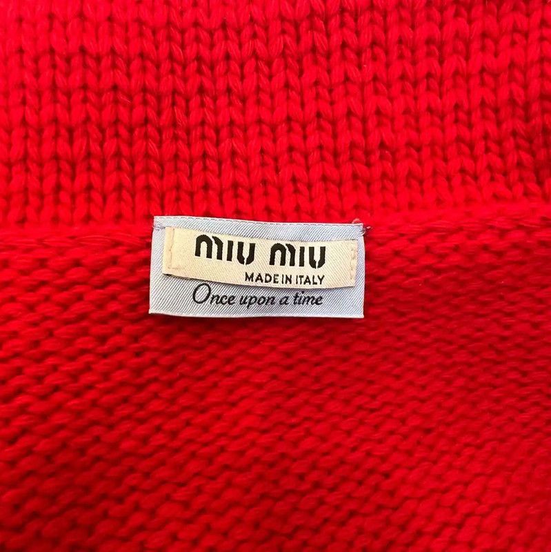Miu Miu Miu Miu Red Wool Logo Knit Sweater 0089 Size S / US 4 / IT 40 - 7 Thumbnail