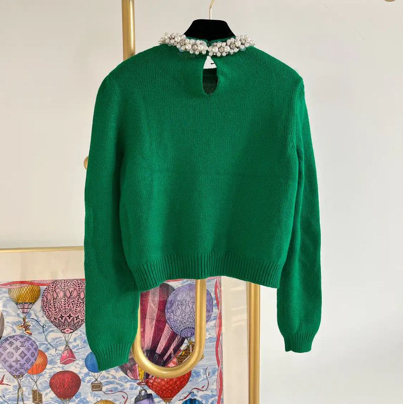 Miu Miu Miu Miu Green Cashmere Long Sleeve Sweater 0089 Size L / US 10 / IT 46 - 2 Thumbnail