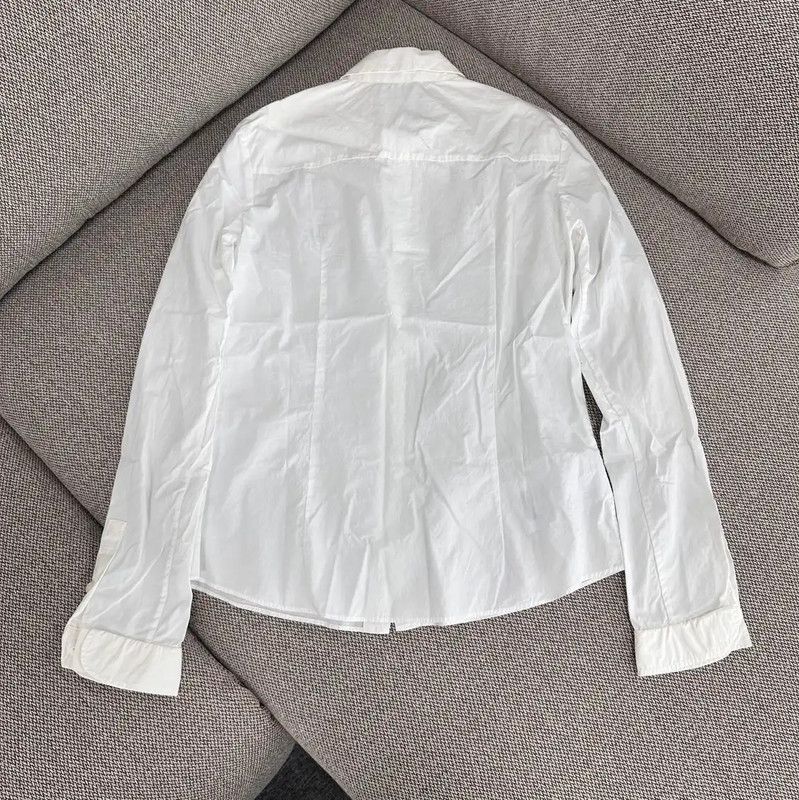 Miu Miu Miu Miu White Cotton Long Sleeve Shirt 0089 Size L / US 10 / IT 46 - 2 Thumbnail