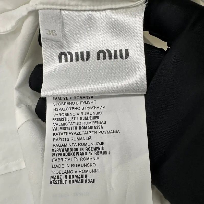Miu Miu Miu Miu White Cotton Women's Shirt Size S 0089 Size S / US 4 / IT 40 - 4 Thumbnail