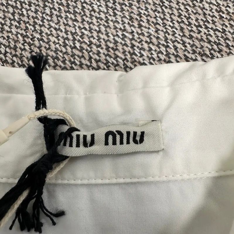 Miu Miu Miu Miu White Cotton Women's Shirt Size S 0089 Size S / US 4 / IT 40 - 3 Thumbnail