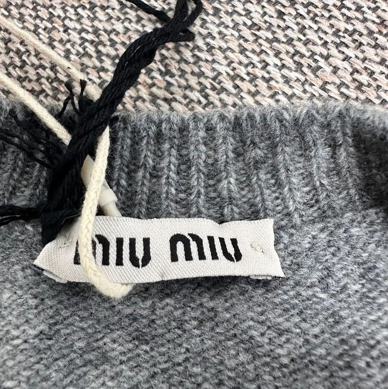 Miu Miu Miu Miu Light Gray Wool Pullover Sweater 0089 Size S / US 4 / IT 40 - 3 Thumbnail