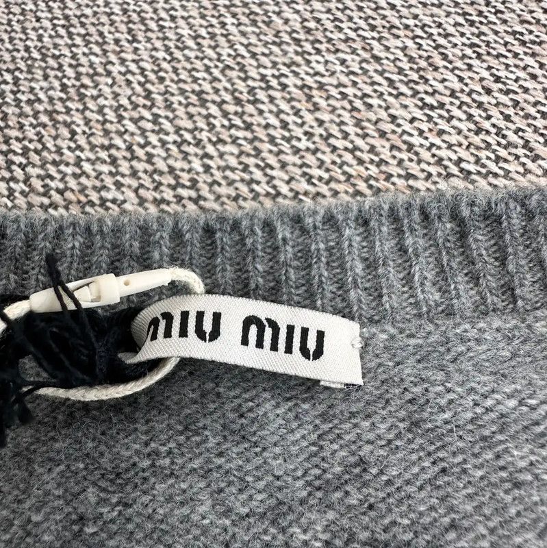 Miu Miu Miu Miu Gray Wool Pullover Sweater 0089 Size XL / US 12-14 / IT 48-50 - 3 Thumbnail