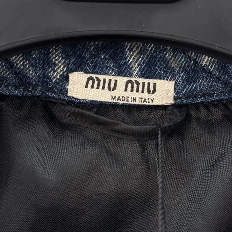 Miu Miu Miu Miu Quilted Denim Crop Jacket for Women 0089 Size M / US 6-8 / IT 42-44 - 6 Thumbnail