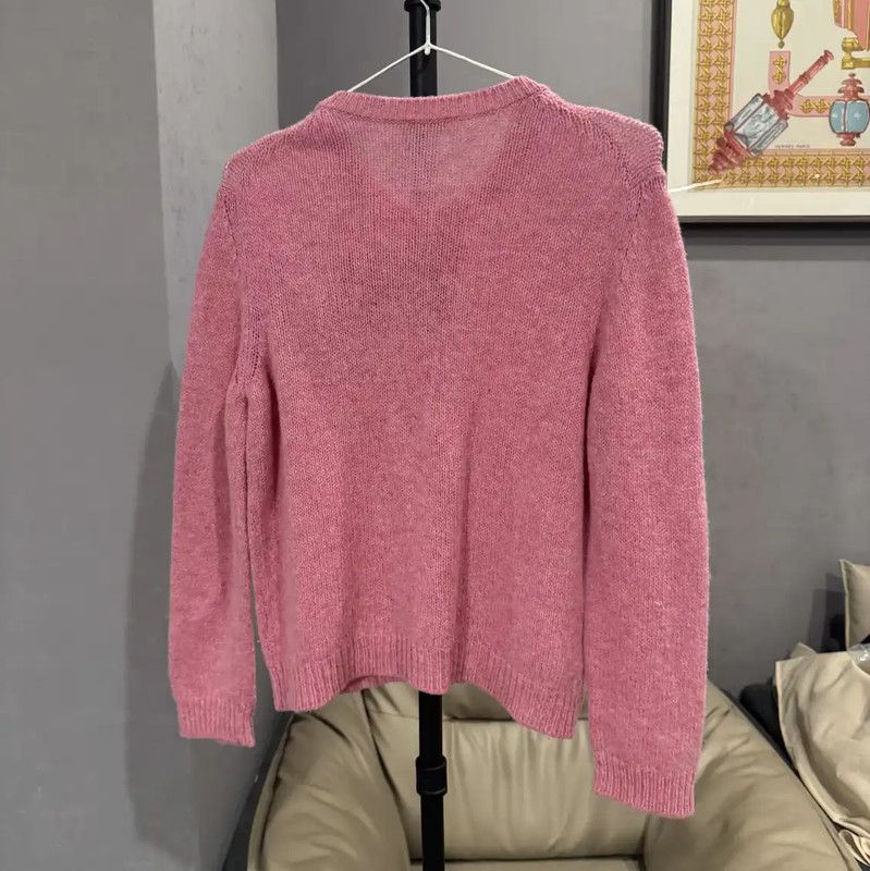 Miu Miu Miu Miu Pink Wool Blend Cardigan with Bow 0089 Size L / US 10 / IT 46 - 2 Thumbnail