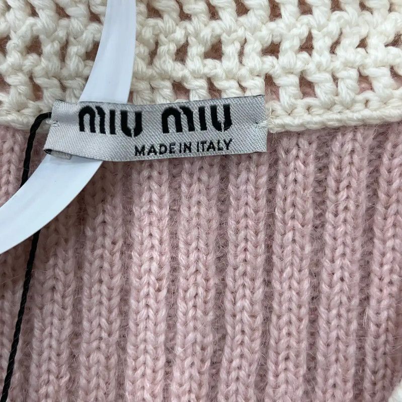 Miu Miu Miu Miu Pink Cotton Long Sleeve Sweater 0089 Size M / US 6-8 / IT 42-44 - 5 Thumbnail