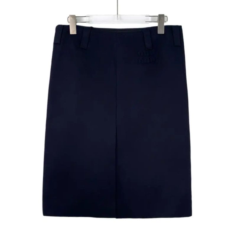 Miu Miu Miu Miu Deep Blue Cotton Skirt 0089 Size 23" - 2 Thumbnail