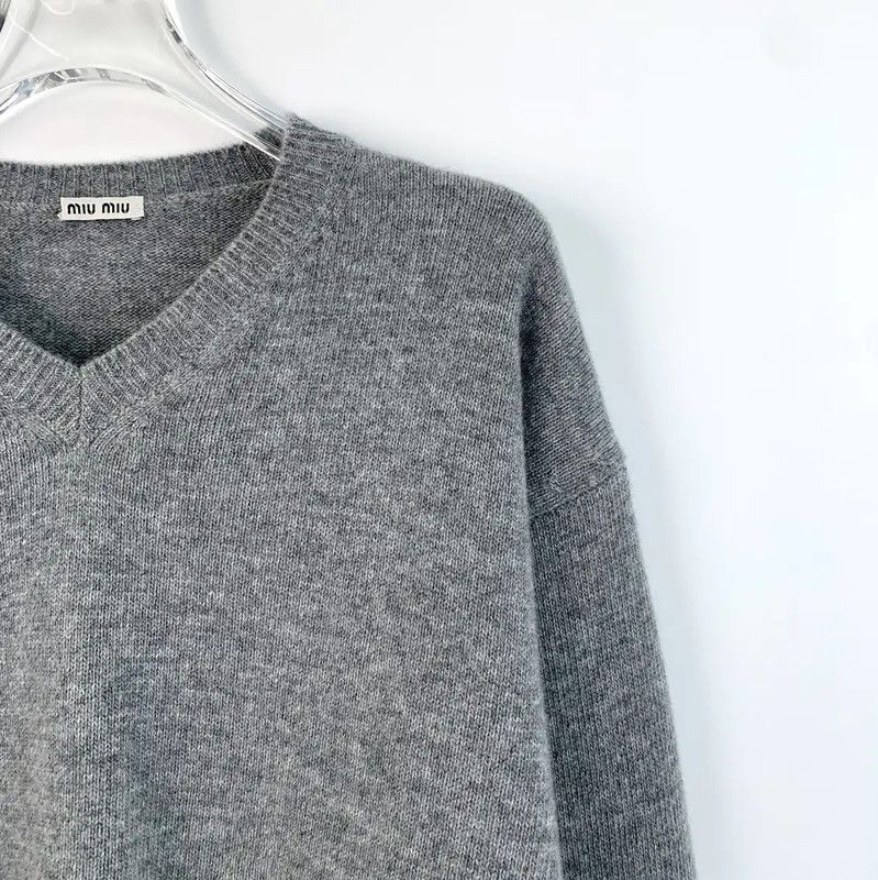 Miu Miu Miu Miu Gray Women's Sweater 0089 Size M / US 6-8 / IT 42-44 - 3 Thumbnail