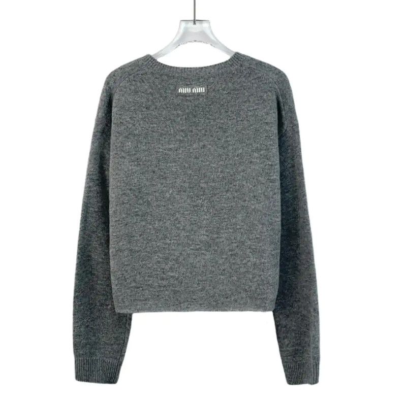 Miu Miu Miu Miu Gray Women's Sweater 0089 Size M / US 6-8 / IT 42-44 - 2 Thumbnail