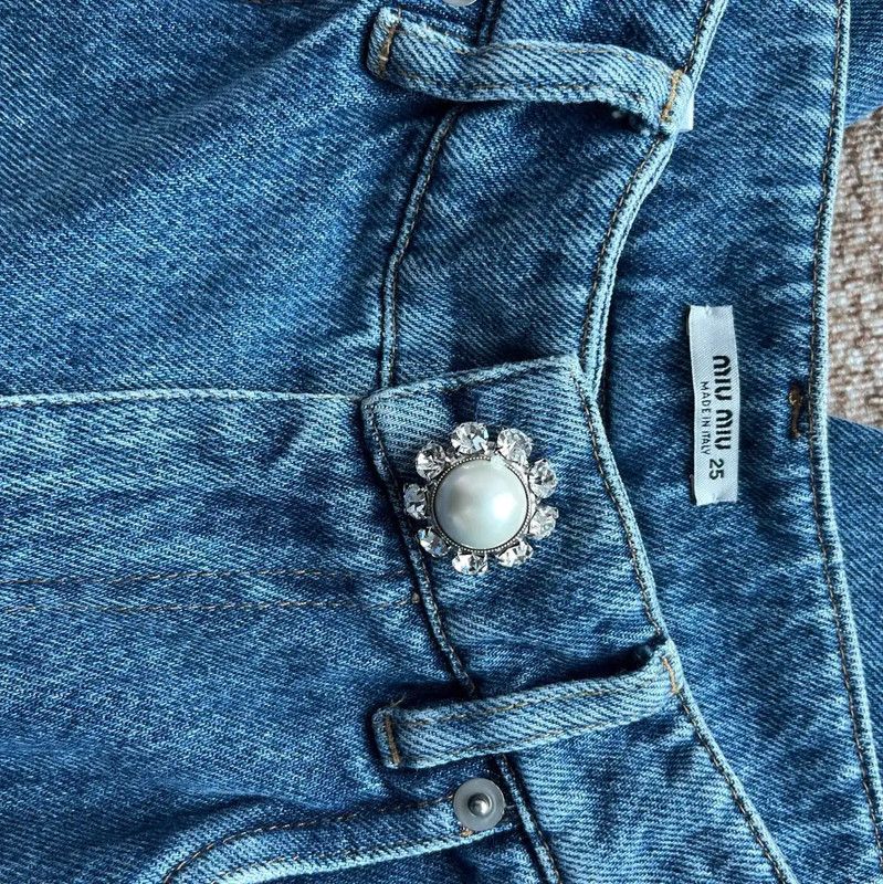 Miu Miu Miu Miu Blue Cotton Women's Jeans 0089 Size 23" - 4 Thumbnail