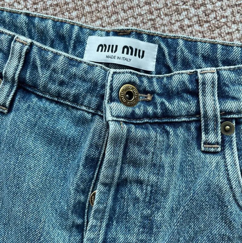 Miu Miu Miu Miu Light Blue Cotton Women's Jeans 0089 Size 22" - 3 Thumbnail