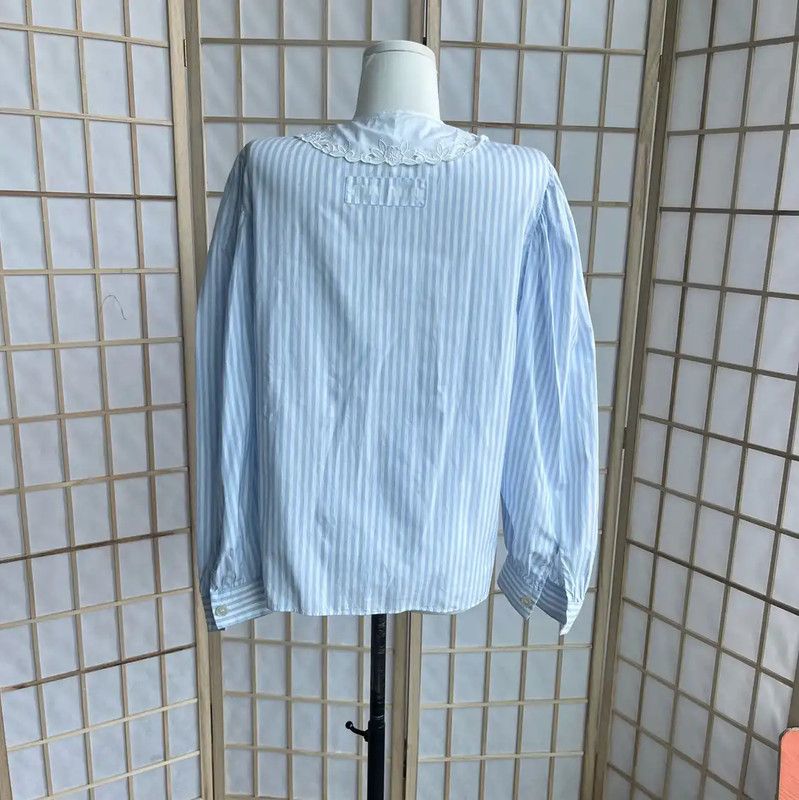 Miu Miu Miu Miu Sky Blue Cotton Women's Shirt 0089 Size M / US 6-8 / IT 42-44 - 2 Thumbnail