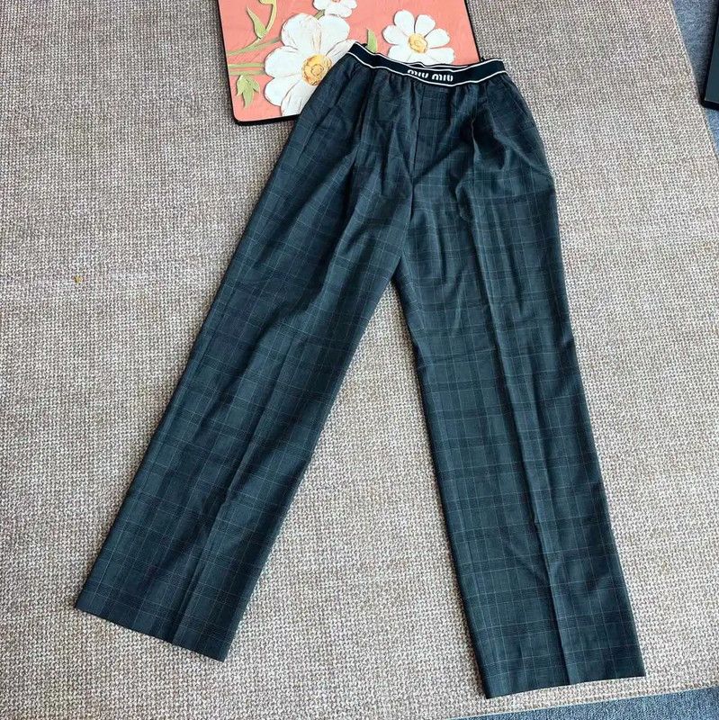 Miu Miu Miu Miu Gray Cotton Casual Pants 0089 Size 23" - 2 Thumbnail
