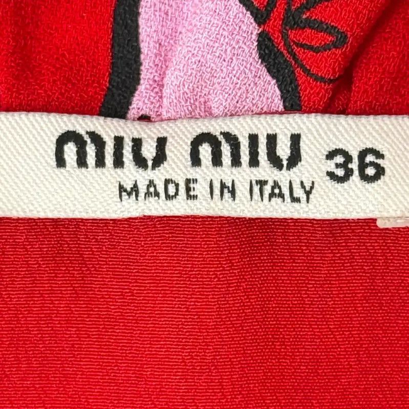 Miu Miu Miu Miu Red Cotton Blend Women's Dress 0089 Size S / US 4 / IT 40 - 4 Thumbnail