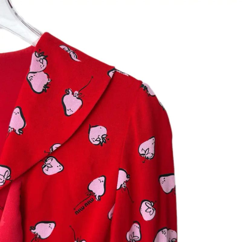 Miu Miu Miu Miu Red Cotton Blend Women's Dress 0089 Size S / US 4 / IT 40 - 3 Thumbnail