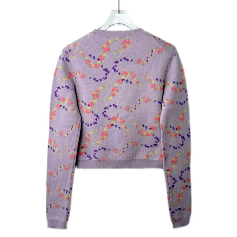 Miu Miu Miu Miu Lilac Cotton Blend Women's Sweatshirt 0089 Size S / US 4 / IT 40 - 2 Thumbnail
