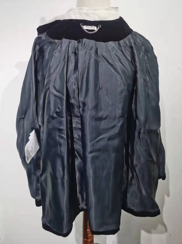 Miu Miu Miu Miu Black Cotton Women's Coat 0089 Size L / US 10 / IT 46 - 7 Thumbnail
