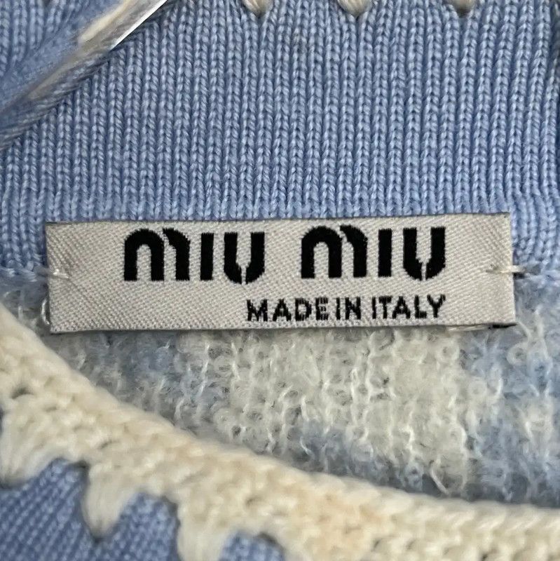 Miu Miu Miu Miu Blue Cashmere Women's T-Shirt 0089 Size L / US 10 / IT 46 - 5 Thumbnail