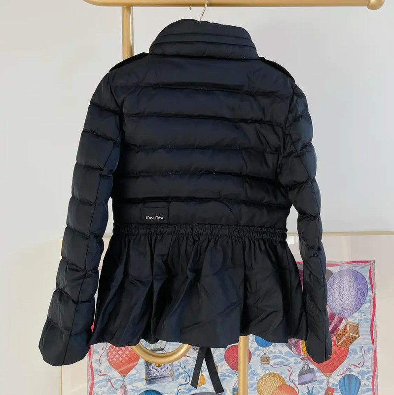 Miu Miu Miu Miu Black Polyester Women's Down Jacket 0089 Size L / US 10 / IT 46 - 2 Thumbnail