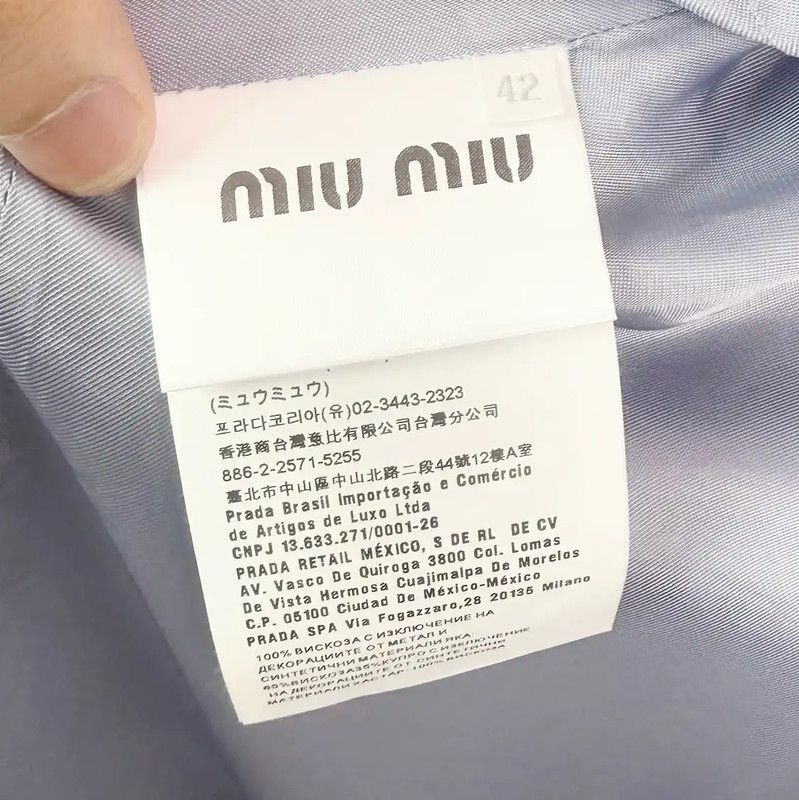 Miu Miu Miu Miu Women's Blue Wool Coat 0089 Size ONE SIZE - 4 Thumbnail