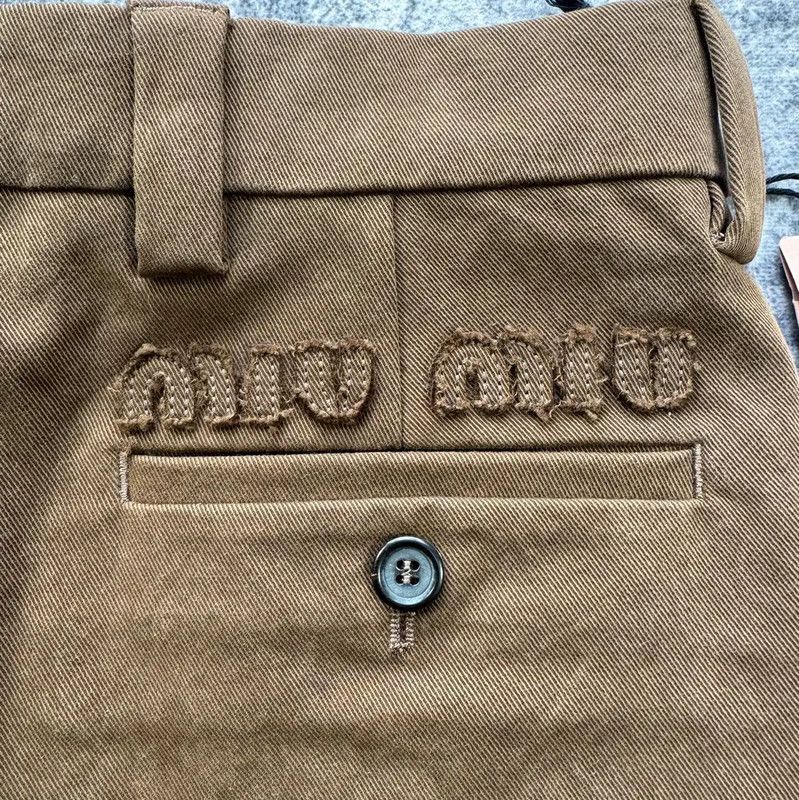 Miu Miu Miu Miu Casual Wool Shorts in Khaki Color 0089 Size 23" - 6 Thumbnail