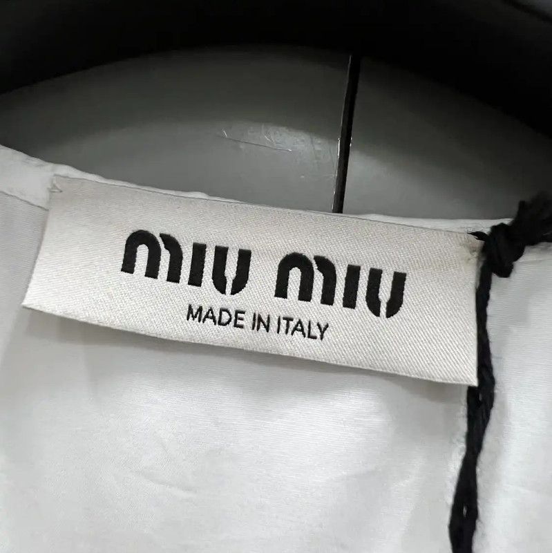 Miu Miu Miu Miu Summer White Cropped Shirt for Women 0089 Size ONE SIZE - 2 Thumbnail