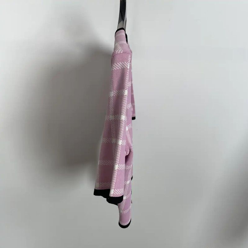 Miu Miu Miu Miu Pink Cotton Checked Cardigan 0089 Size M / US 6-8 / IT 42-44 - 3 Thumbnail