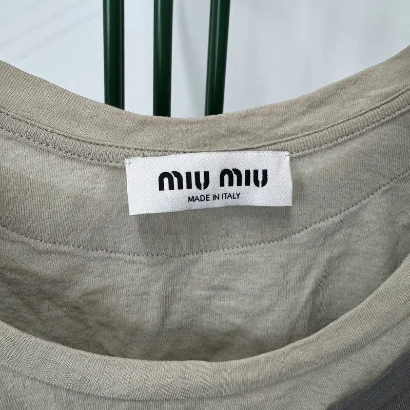 Miu Miu Miu Miu Summer Gray Sleeveless T-Shirt 0089 Size S / US 4 / IT 40 - 4 Thumbnail