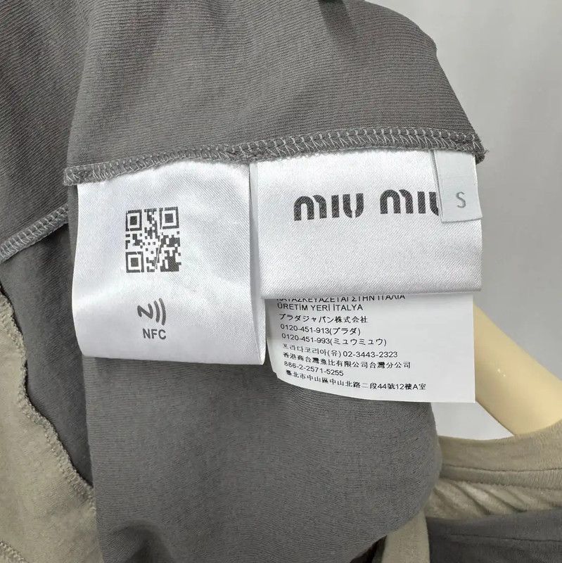 Miu Miu Miu Miu Summer Gray Sleeveless T-Shirt 0089 Size S / US 4 / IT 40 - 5 Thumbnail