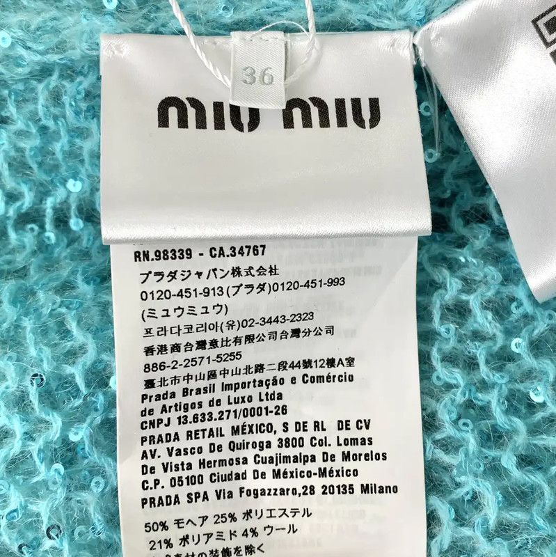 Miu Miu Miu Miu Blue XS Cardigan for Women 0089 Size XS / US 0-2 / IT 36-38 - 6 Thumbnail