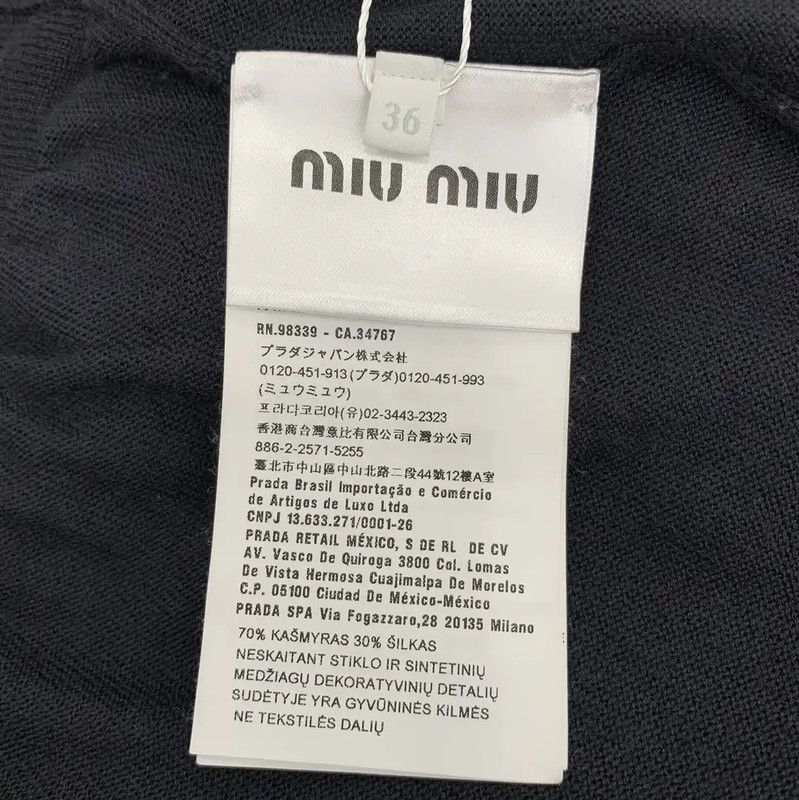 Miu Miu Miu Miu Black Cashmere Pullover Sweater 0089 Size XS / US 0-2 / IT 36-38 - 6 Thumbnail