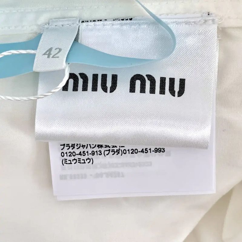 Miu Miu Miu Miu Women's White Cotton Shirt 0089 Size ONE SIZE - 7 Thumbnail