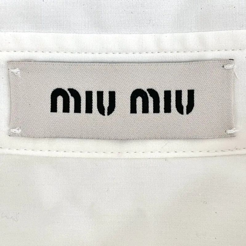Miu Miu Miu Miu Women's White Cotton Shirt 0089 Size ONE SIZE - 6 Thumbnail