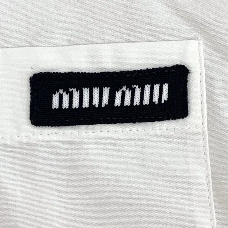 Miu Miu Miu Miu Women's White Cotton Shirt 0089 Size ONE SIZE - 5 Thumbnail