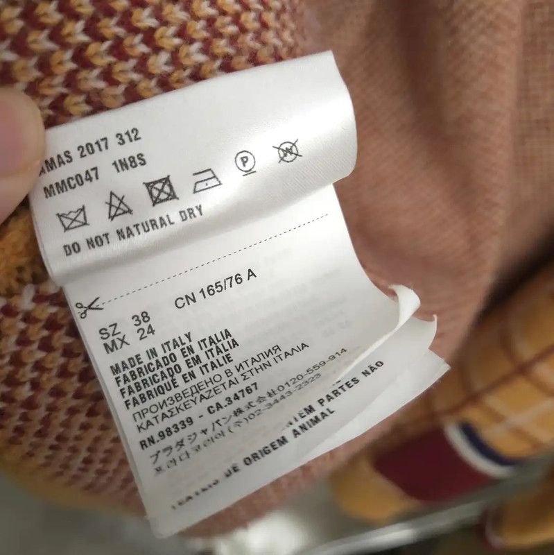 Miu Miu Miu Miu Orange Wool Plaid Long Cardigan 0089 Size ONE SIZE - 7 Thumbnail