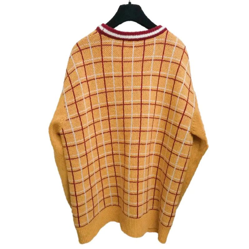 Miu Miu Miu Miu Orange Wool Plaid Long Cardigan 0089 Size ONE SIZE - 4 Thumbnail