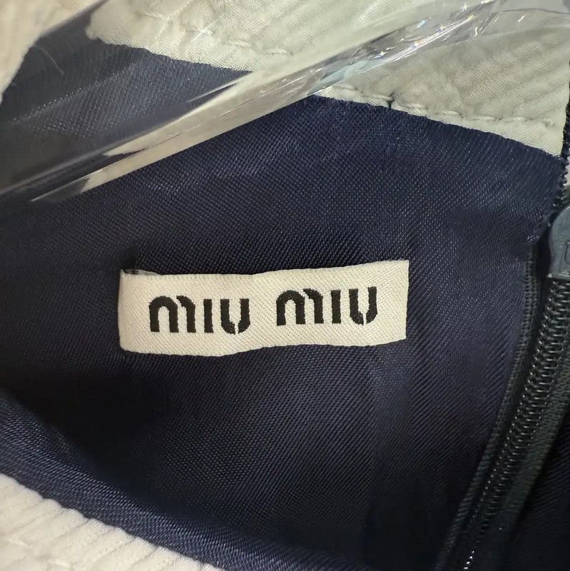 Miu Miu Miu Miu Women's Navy Polyester Jacket 0089 Size L / US 10 / IT 46 - 4 Thumbnail