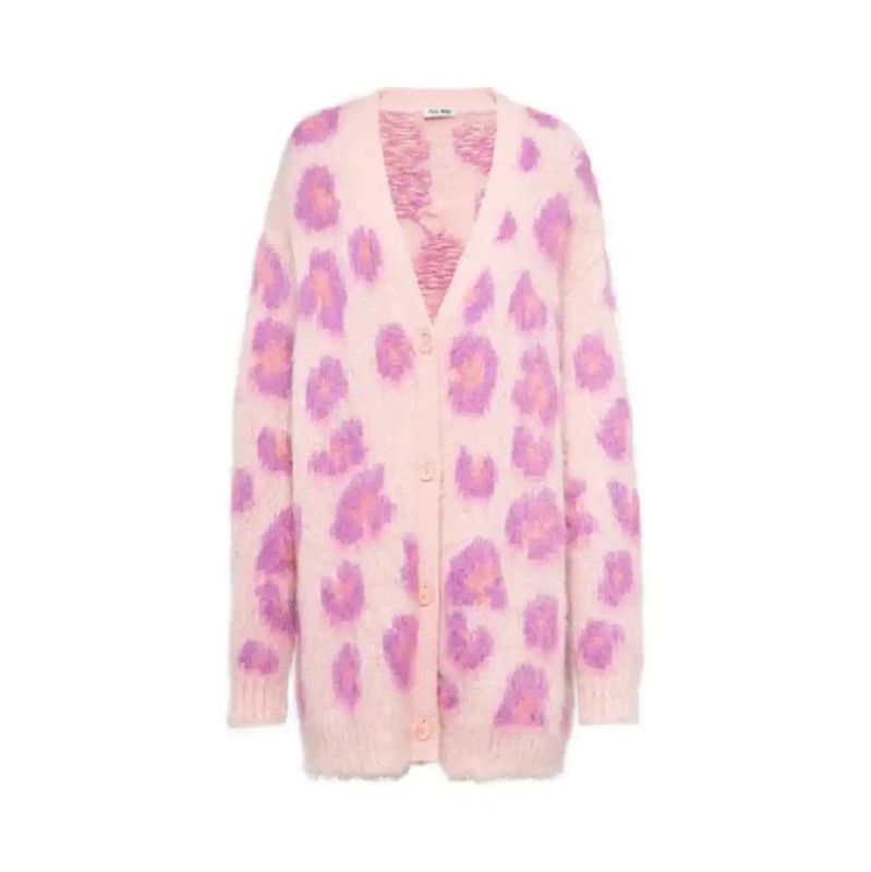 Miu Miu Miu Miu Color Block Mohair Cardigan for Women 0089 Size L / US 10 / IT 46 - 6 Thumbnail