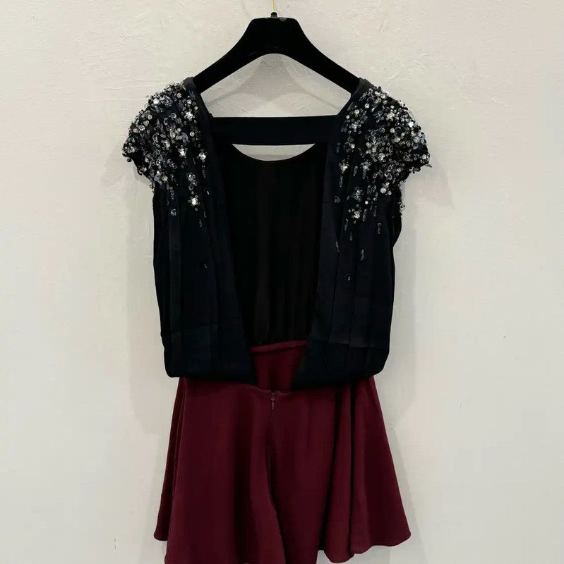 Miu Miu Miu Miu Black Dress with Embellished Shoulders 0089 Size S / US 4 / IT 40 - 2 Thumbnail