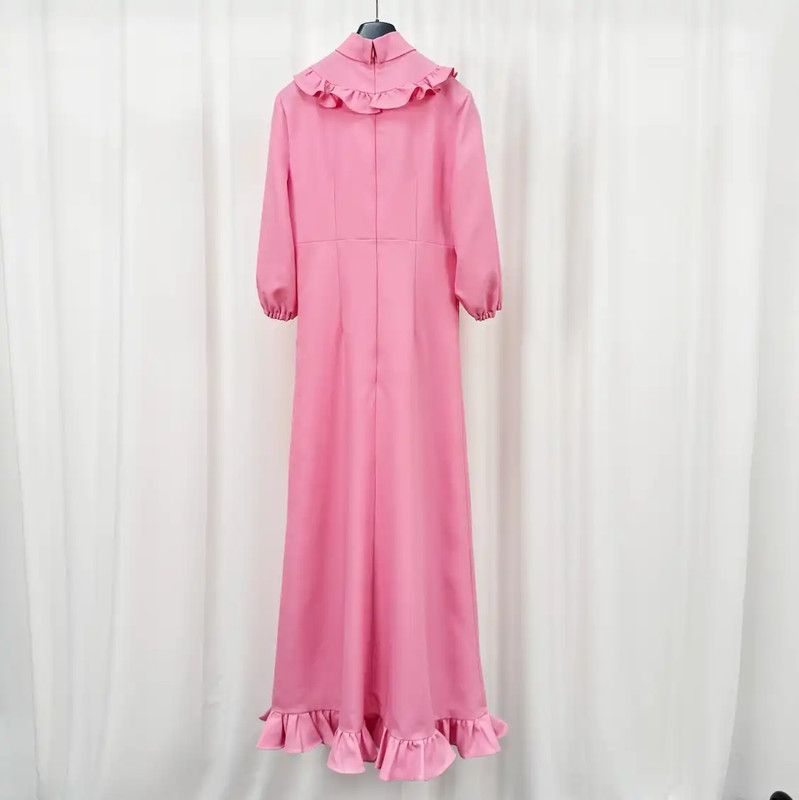 Miu Miu Miu Miu Long Sleeve Pink Chiffon Dress 0089 Size M / US 6-8 / IT 42-44 - 2 Thumbnail