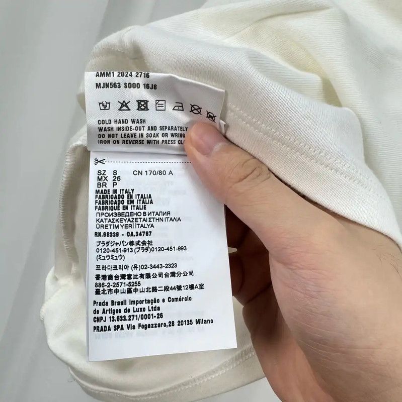 Miu Miu Miu Miu White Cotton Embroidered Logo T-shirt 0089 Size S / US 4 / IT 40 - 6 Thumbnail
