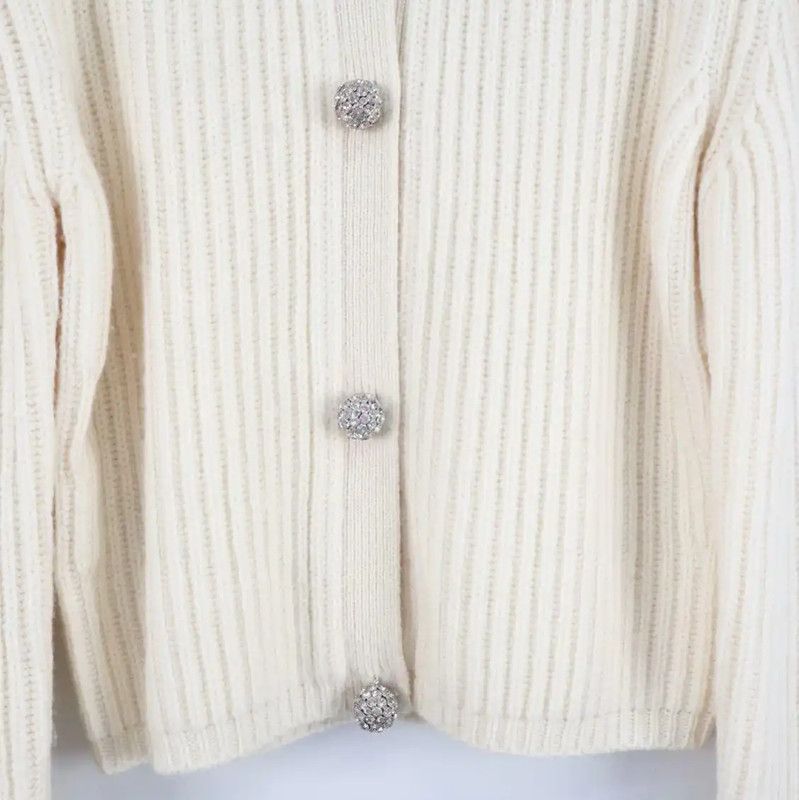 Miu Miu Miu Miu White Wool Women's Cardigan 0089 Size L / US 10 / IT 46 - 4 Thumbnail