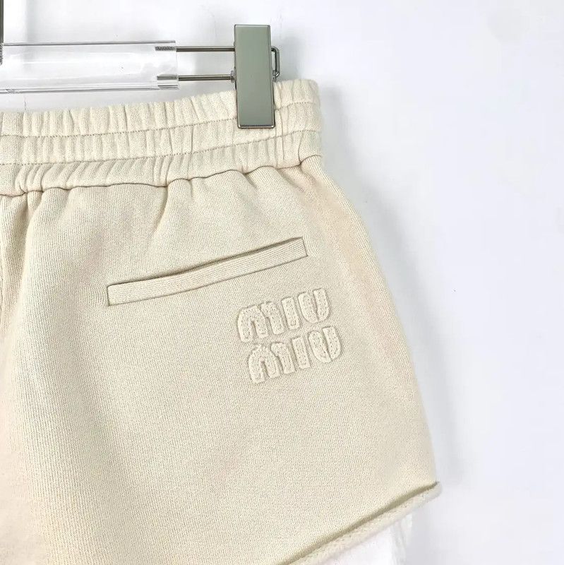 Miu Miu Miu Miu Beige Cotton Women's Shorts 0089 Size 23" - 5 Thumbnail