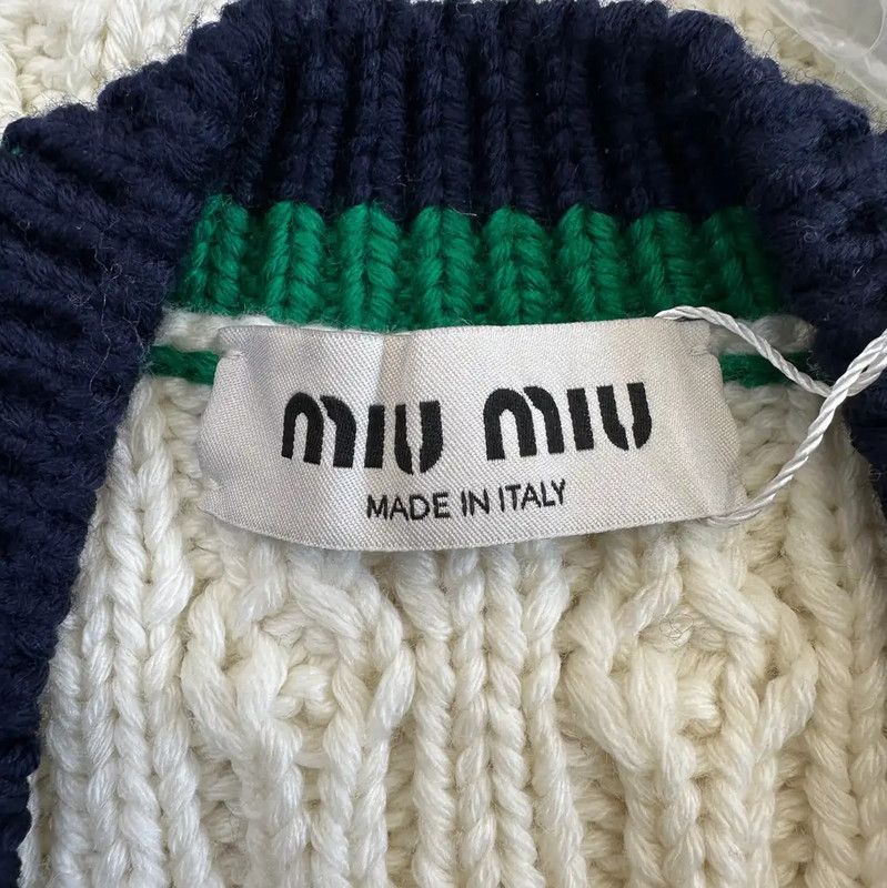 Miu Miu Miu Miu White Cable Knit Sweater Vest 0089 Size S / US 4 / IT 40 - 5 Thumbnail