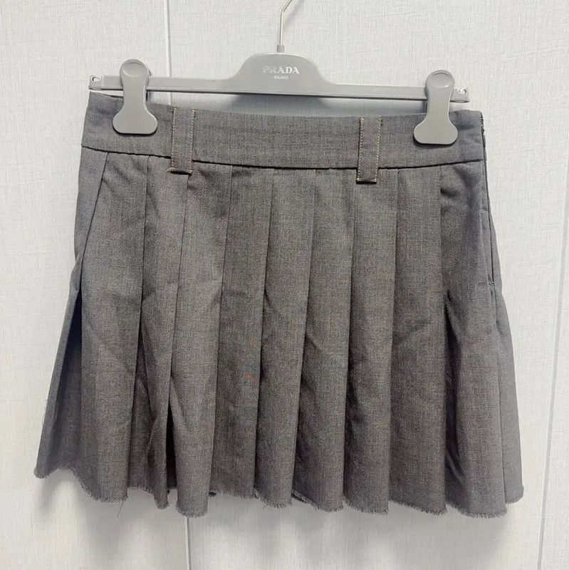 Miu Miu Miu Miu Grey Cotton Women's Skirt 0089 Size 23" - 2 Thumbnail