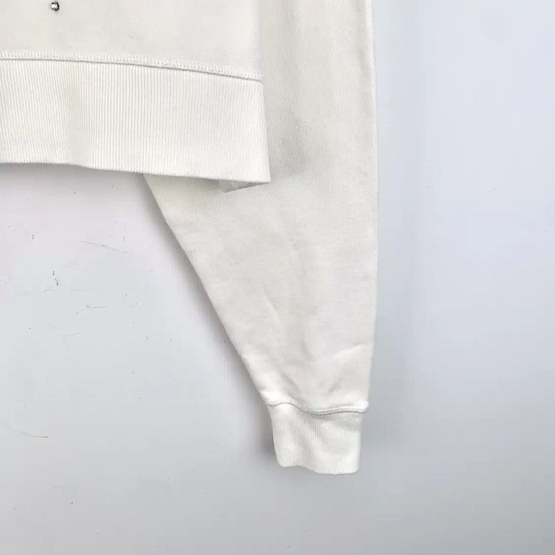 Miu Miu Miu Miu White Cotton Sweatshirt with Crystals 0089 Size XS / US 0-2 / IT 36-38 - 5 Thumbnail