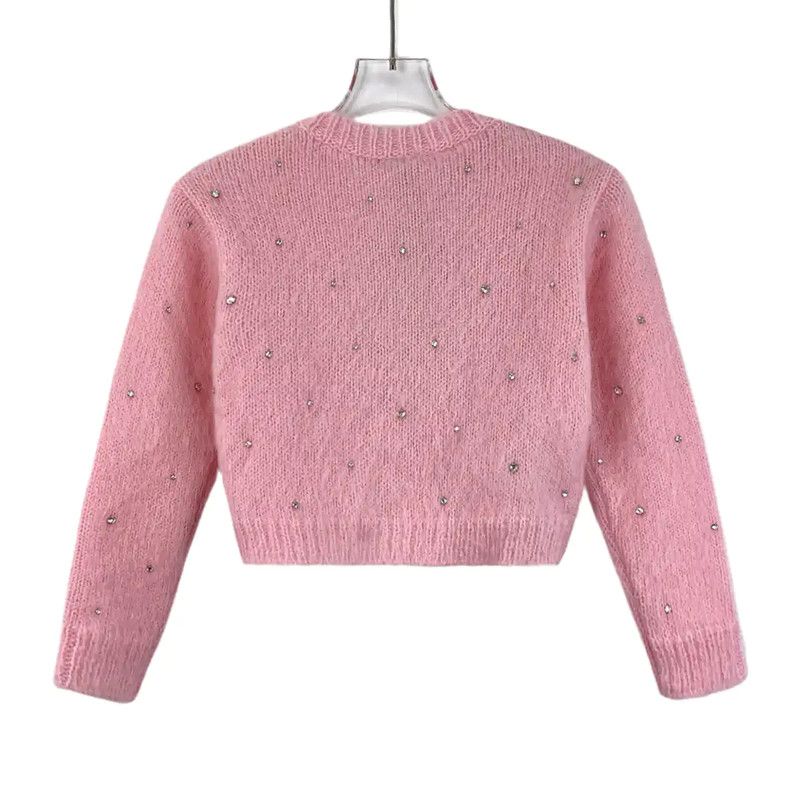 Miu Miu Miu Miu Pink Mohair Cardigan for Women 0089 Size XS / US 0-2 / IT 36-38 - 2 Thumbnail