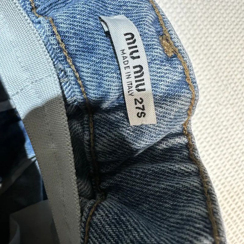 Miu Miu Miu Miu Light Blue Cotton Jeans for Women 0089 Size 27" / US 4 / IT 40 - 6 Thumbnail